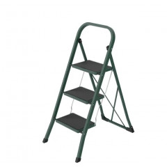 ALOFT Драбина побутова металева 3 сходинки з резиновим покриттям зелена Будмен