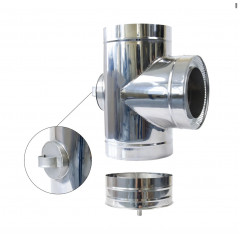 AISI Н/Н Трійник 90° двост.s0.5мм (304/430) d150/220мм з ревізією Будмен