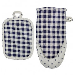 ПРОВАНС Набір рукавиця 29х15 та прихватка 15х20 Синя клітинка