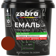 ЗЕБРА Емаль акрилова 87 Червоно-коричневий 2кг
