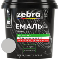 ЗЕБРА Емаль акрилова 16 Світло-сірий 2кг