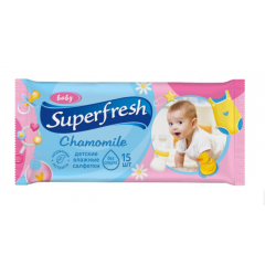 SUPER FRESH Серветка волога Дитяча 15шт/уп Будмен