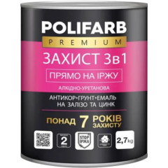 POLIFARB Емаль 3в1 RAL 6005 0.9л морська зелень Будмен