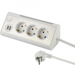 ELECTRALINE Розетка/подовжувач 1гн 2м 3*1.0 Electraline вбудована для столу USB