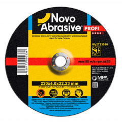 NOVO ABRASIVE Круг зачисний по металу Т1 230х6.0х22.23 Будмен