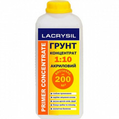 LACRYSIL Грунтовка концентрована акрилова "КОНЦЕНТРАТ 1:10" 1л Будмен