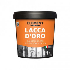 ELEMENT Decor Лак декоративний, золото, "Lacca D'Oro" 1л