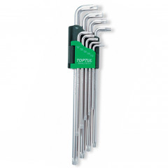 TOP TULL Набір Г-подіб. ключів TORX T10-T50 9од. супердовгих GAAL0923