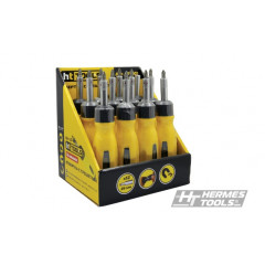 HT TOOLS Викрутка з трещіткою Cr-V 12 насадок