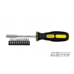 HT TOOLS Викрутка з прорез. ручкою Cr-V 10 насадок