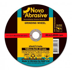 NOVO ABRASIVE Круг зачисний по металу Т1 230х6.0х22.23