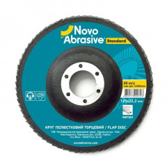NOVO ABRASIVE Круг пелюстковий торцевий по металу 125х22.23хР100 Standard Т27