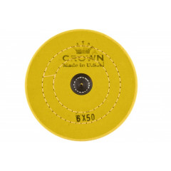 CROWN Круг мусліновий жовтий d-150мм 50шарів з шкір.п'ятаком
