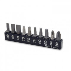 TOP TULL Набір біт 10од. 1/4" (PH,SL,Torx,SQ)