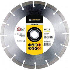 BAUMESSER Круг алмазний відрізний 1A1RSS/C3 125x1.8/1.2x8x22.23-10-HIT Universal