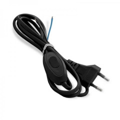 ELECTRALINE Шнур з перемикачем для бра 2х0.75мм 1.5м чорн Будмен