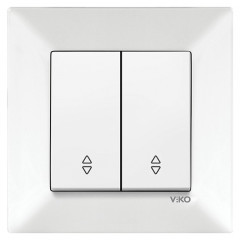 VIKO Вимикач 2кл.прох.Meridian білий