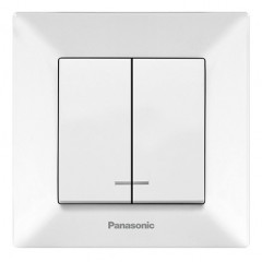 PANASONIC Вимикач Arkedia Slim двоклавішний з підсвіткою білий
