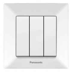 PANASONIC Вимикач Arkedia Slim трьохклавішний білий