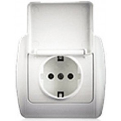 ERSTE Розетка з заземленням і кришкою Classic біла 9201-45 W