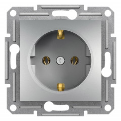 SCHNEIDER ASFORA Розетка з контакт з/заземл. алюм EPH2900161