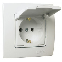 MAKEL Lilium Nat Kare Розетка пр/м IP44 з з/к біл