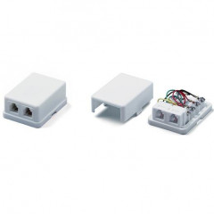 EMT Розетка телефон. на липучці 2xRJ 12 6P4C 6-0202
