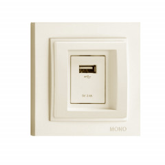 MONO ELECTRIC Розетка USB-зарядка DESPINA (слонова кістка)