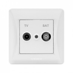 VIDEX BINERA Розетка TV+SAT кінцева біла (VF-BNSK2TVSATE-W)