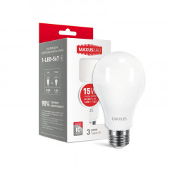 MAXUS Лампа світлодіодна A70 15W 3000K 220V E27