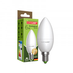 EUROLAMP LED Лампа ЕКО "D" CL 6W E14 3000K (1+1)