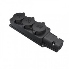 BEMIS Розетка потрійна каучук IP44 (12) BY10-105 1х16 A