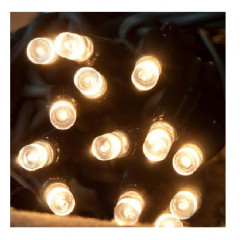 Електрогірлянда 100 LED 10м білий/чорний дріт String FLASH Білий теплий IP65