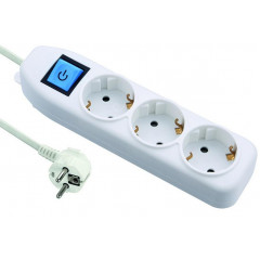ELECTRALINE Подовжувач побутовий 3роз. 1.5м з кнопкою з заземл.