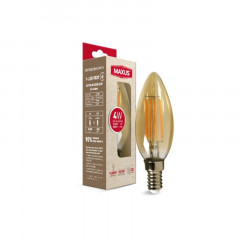 MAXUS Лампа світлодіодна C37FM 4W/2200K/220V/E14 (1-LED-7037) Amber