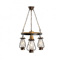 N&B LIGHT Люстра "Таверна" 3л. Керосинка скло біл. 9403