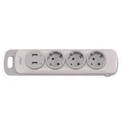 LUXEL Колодка 3-а заземлення вимикач+2 usb NOTA 4331