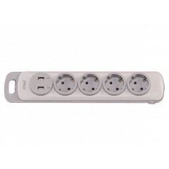 LUXEL Колодка 4-а заземлення вимикач+2 usb NOTA 4351