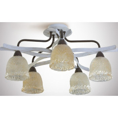 N&B LIGHT Люстра "Ріміні" (5л.) кор.гл/біл/зол
