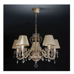 N&B LIGHT Люстра СИЛЬВИЯ 5л Абажур 672909Н бежевый блиск. крем/золото/патина 20605