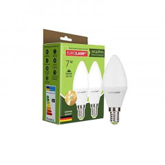 EUROLAMP Лампа LED C37 7W E14 3000K акція "1+1"