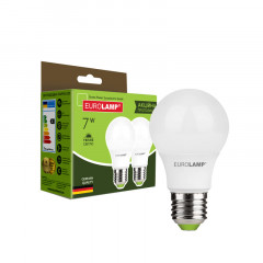 EUROLAMP Лампа LED A60 7W E27 3000K акція "1+1"