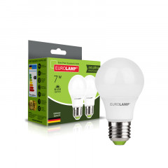 EUROLAMP LED Лампа A60 7W E27 4000K АКЦІЯ 2шт/уп