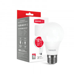 MAXUS Лампа світлодіодна A65 12W 3000K 220V E27