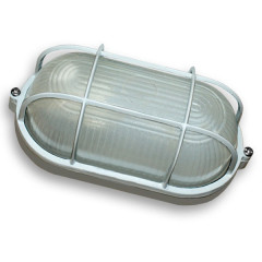 ECOSTRUM Світильник овал вологозахищений білий з решіткою МС-1151.60W Е27