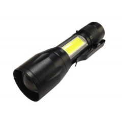 LUMANO Ліхтарик LED 3реж. 7W підсв.корп АКБ метал. з гачком