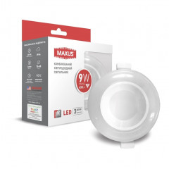 MAXUS Світильник світлодіодний 3-step SDL 9W 3000/4100K (круг)