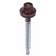 КОРОНА Саморіз покрівельн. 4.8*35 RAL 8017 250шт
