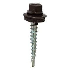 ТЕРЕМОК Гвинт покрів.дерево з шестигр.гол.+EPDM 4.8х35 RAL 8019