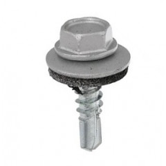 VOLTEO Гвинт покрів.метал з шестигр.гол.+EPDM 4.8х19 RAL 9006 100шт/уп